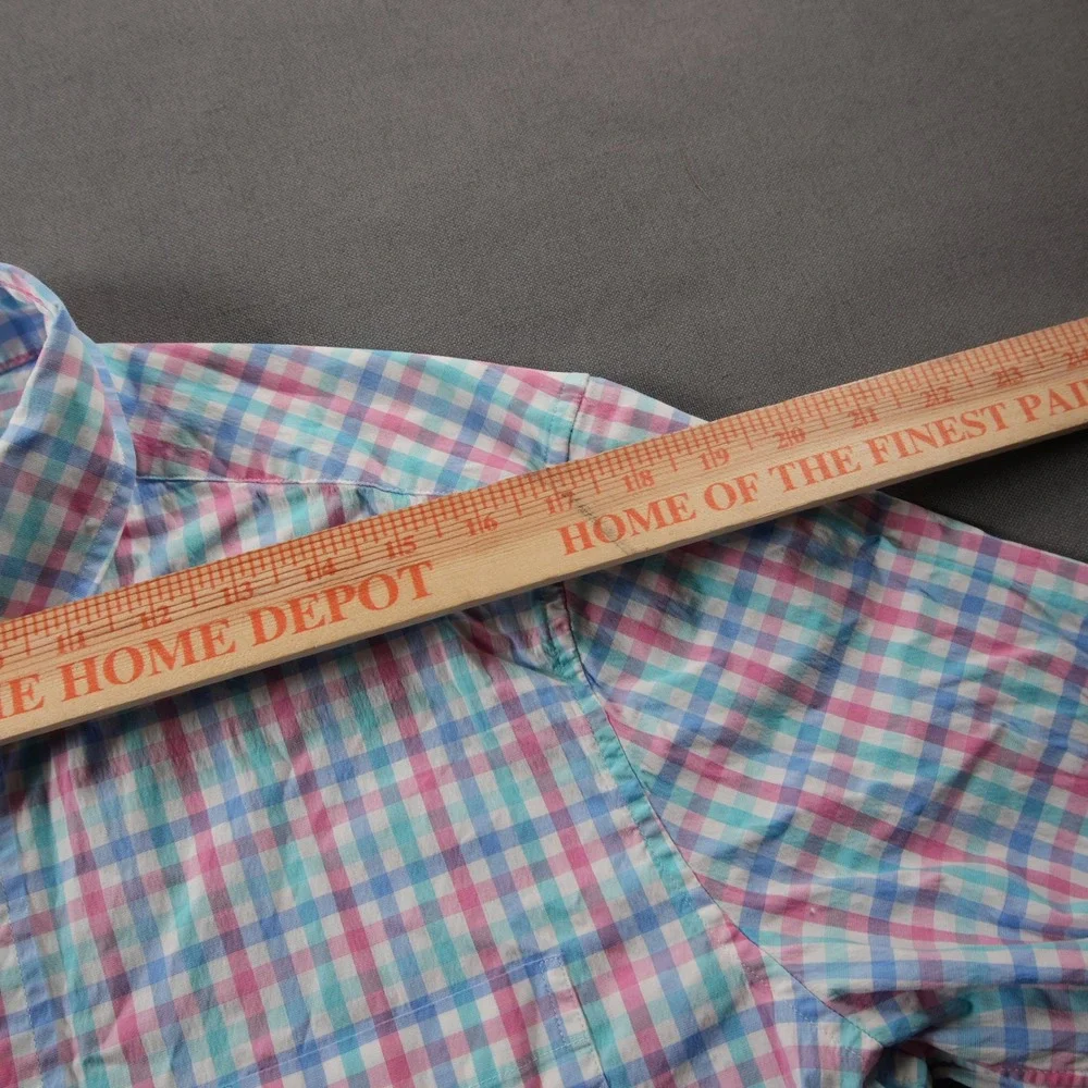 Vineyard Vines Classic Fit Murray Gingham Stretch Men Shirt M Pink Work Bissness